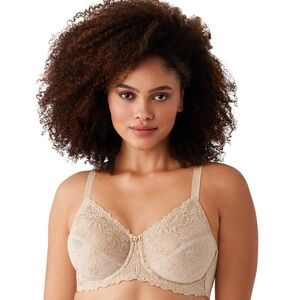 NEW!  WACOAL Renaissance Rose Embroidered Underwire Bra - Buff - 34 DDD